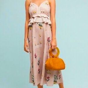 Sahil Kochar Sahara Floral Pink Embroidered Dress Size 6 from Anthropologie
